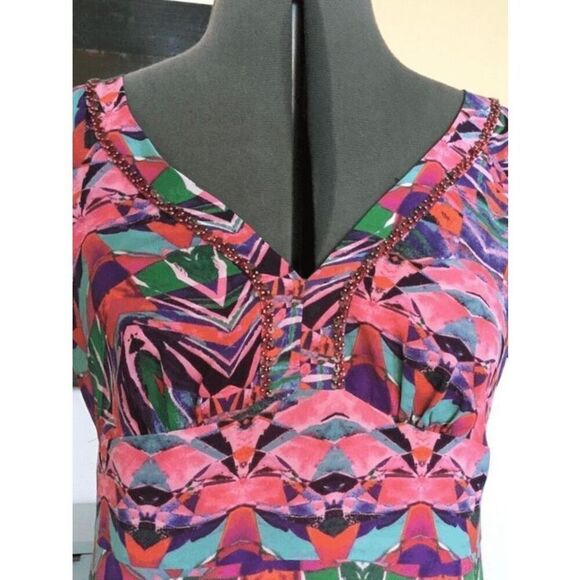 NEW Vanessa Virginia from Anthropologie Women’s 0 Beaded Mural Maxi Dress - Picture 7 of 10